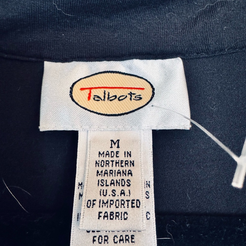 Talbots Black Knit Tunic with Sequin Trim Size M - Picture 3 of 8